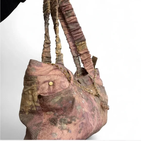 Elegant Pink and Brown Women's Bag - Picture 6 of 6